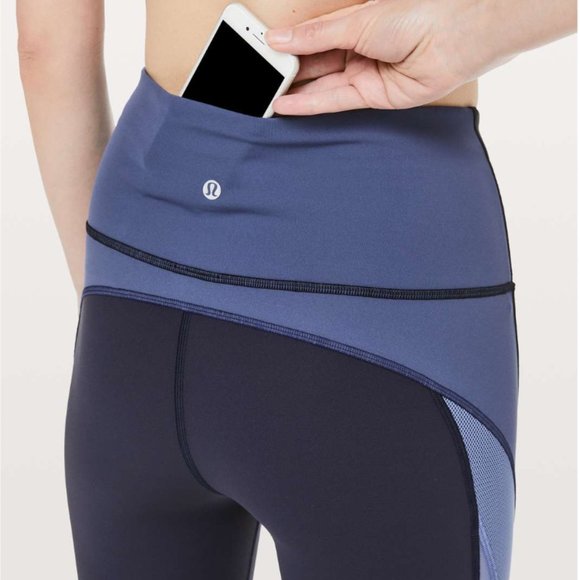 Lululemon Colour Me Ombre Crop *21" Midnight Navy/Gatsby Blue/Visto Blue 4 - Picture 5 of 16